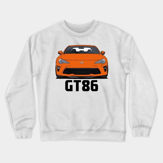 Toyota GT86/Subaru BRZ - Orange Crewneck Sweatshirt by Woreth